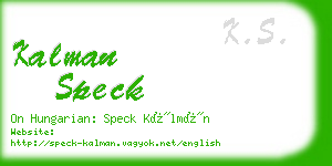 kalman speck business card